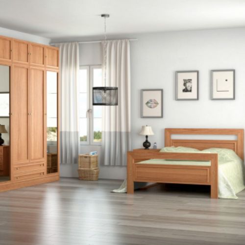 Dormitorio clasico moldura en color cerezo